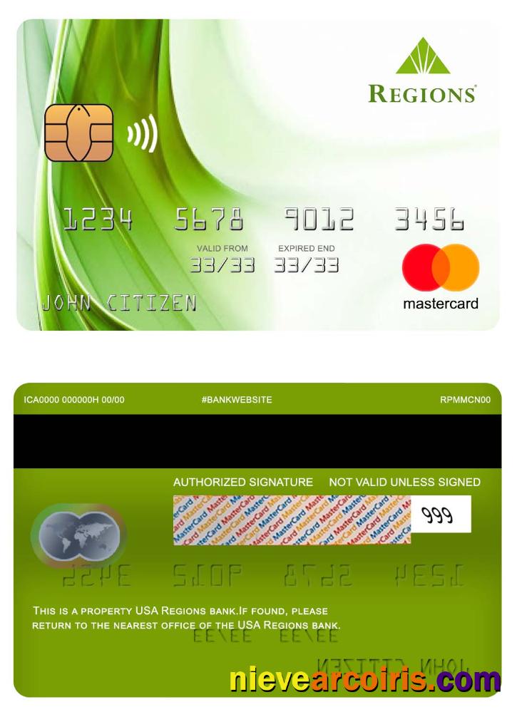USA Regions bank mastercard